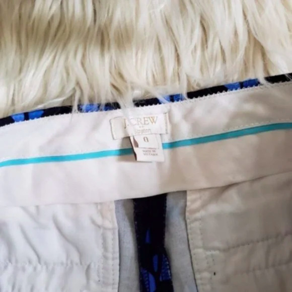 J.Crew factory Stretch Dark blue with light blue triangle prints 0 - Picture 4 of 5